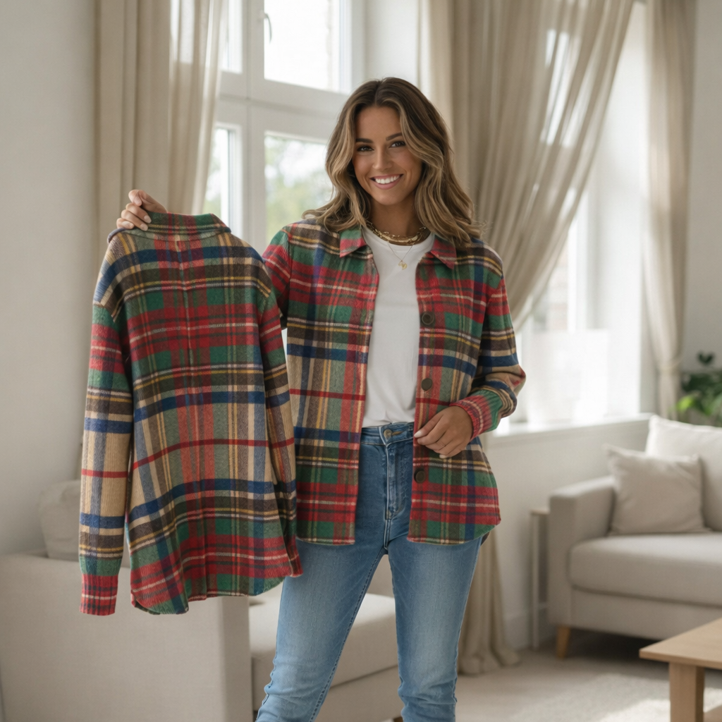 Ravelo | Geruite blouse